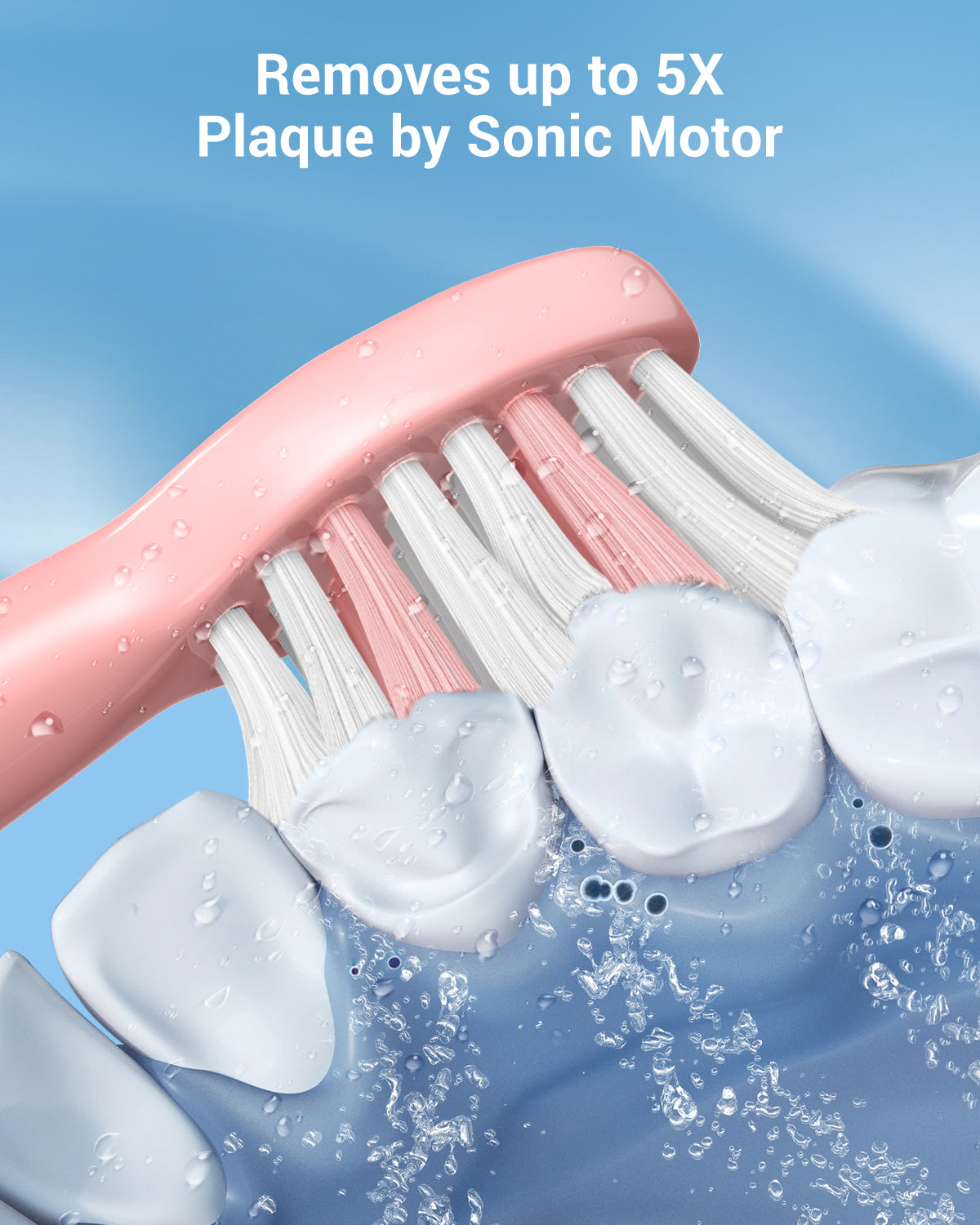 Phylian Sonic Electric Toothbrush with 8 Brush Heads for Adults&12+Kids, 120 Days Battery Life, Wireless Fast Charge, 5 Modes, 40000VPM Powered Toothbrush