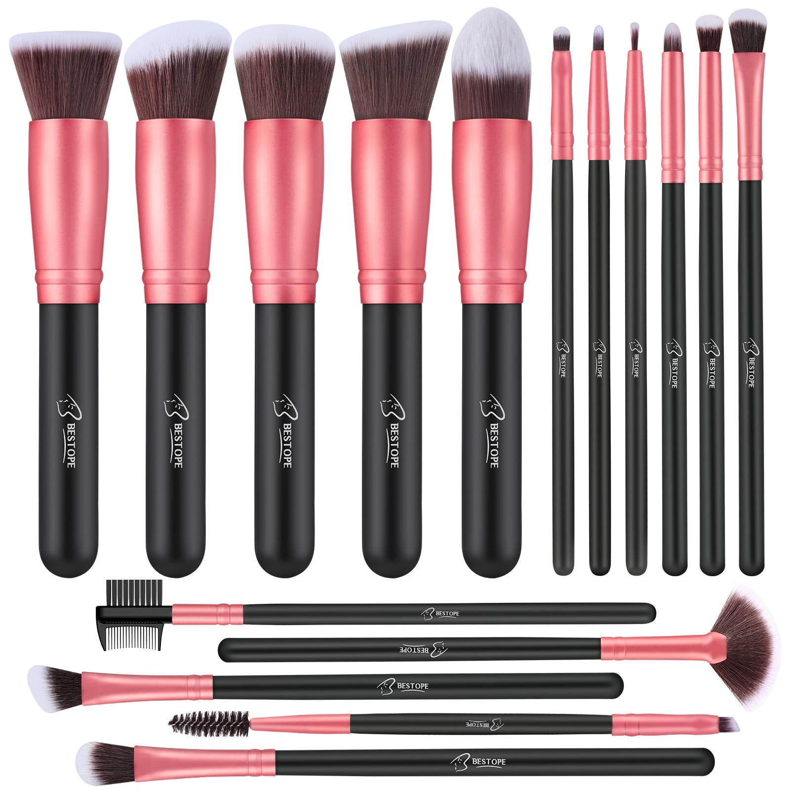 Phylian Makeup Brushes Set, 16 Pcs Makeup Brush Set, Blending Brush for Foundation, Premium Synthetic Foundation Powder Concealers Eye shadows Blush Makeup Brushes