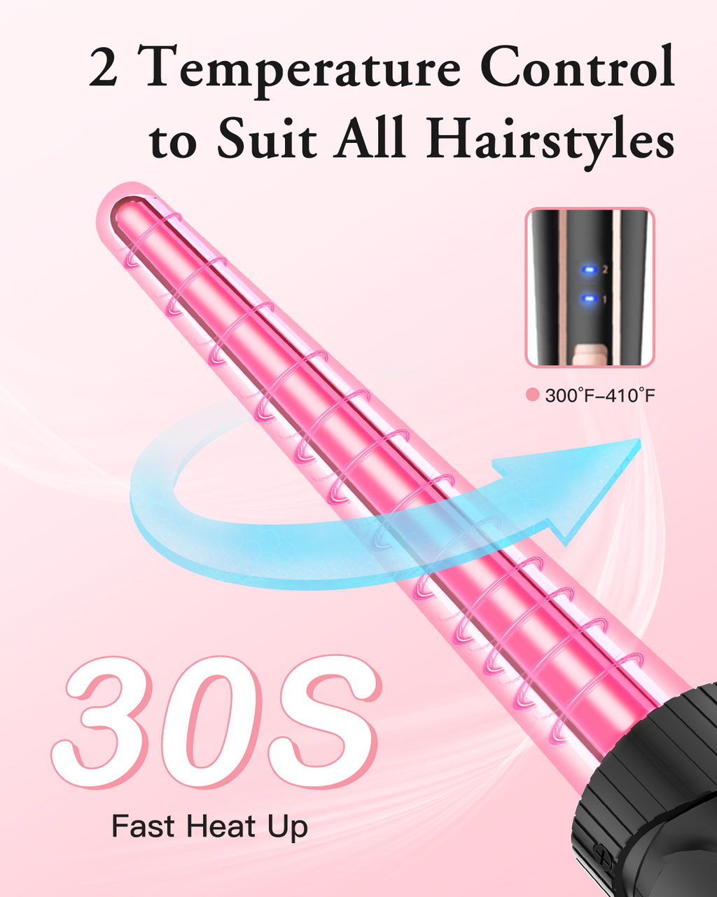 Phylian 5 in 1 Curling Iron, Curling Iron Set with Negative Ion Thermal Brush and 4 Interchangeable Ceramic Curling Irons (0.35“-1.5”), Fast Heating Crimper Hair Tool with Glove&2 Clips, Long Lasting Curls