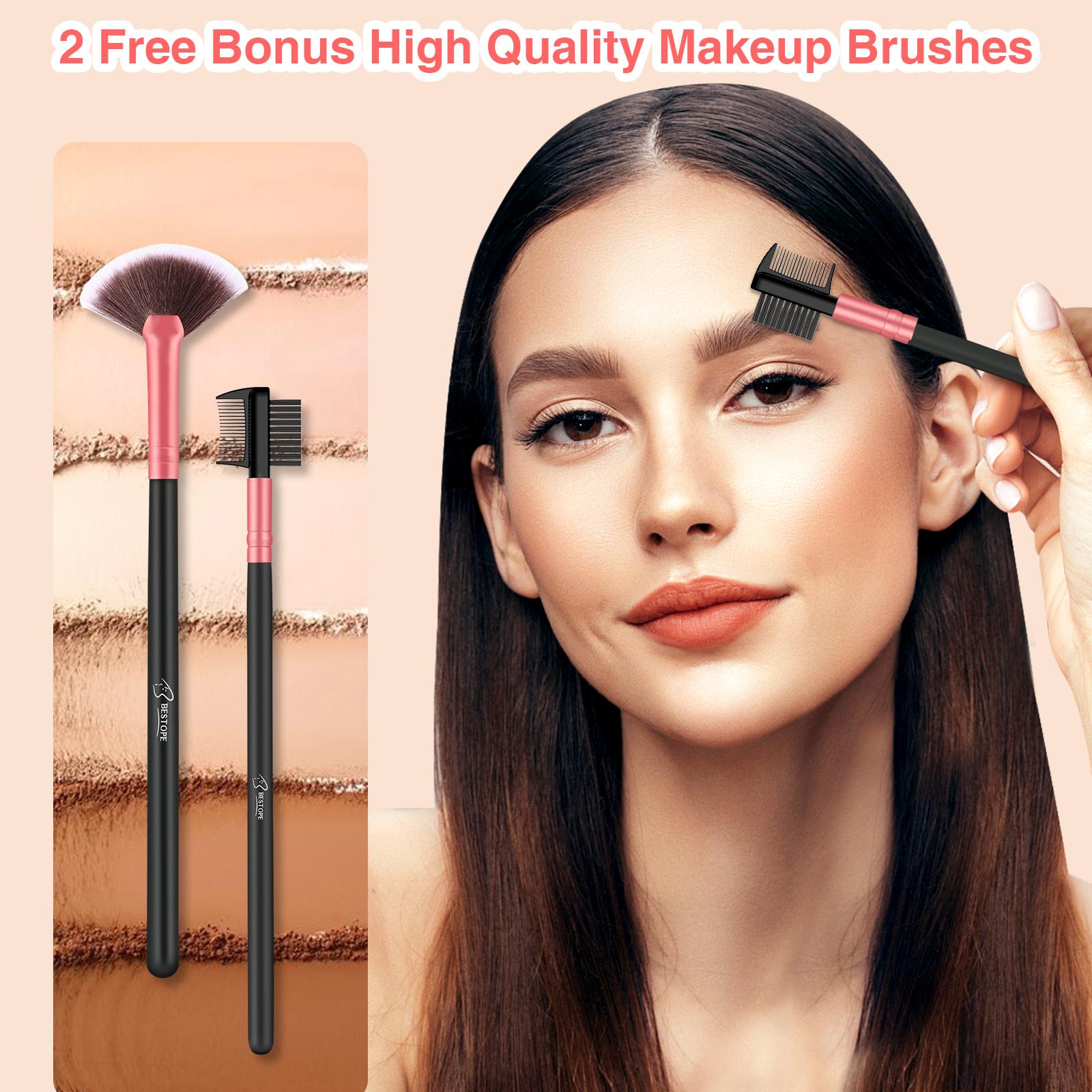 Phylian Makeup Brushes Set, 16 Pcs Makeup Brush Set, Blending Brush for Foundation, Premium Synthetic Foundation Powder Concealers Eye shadows Blush Makeup Brushes