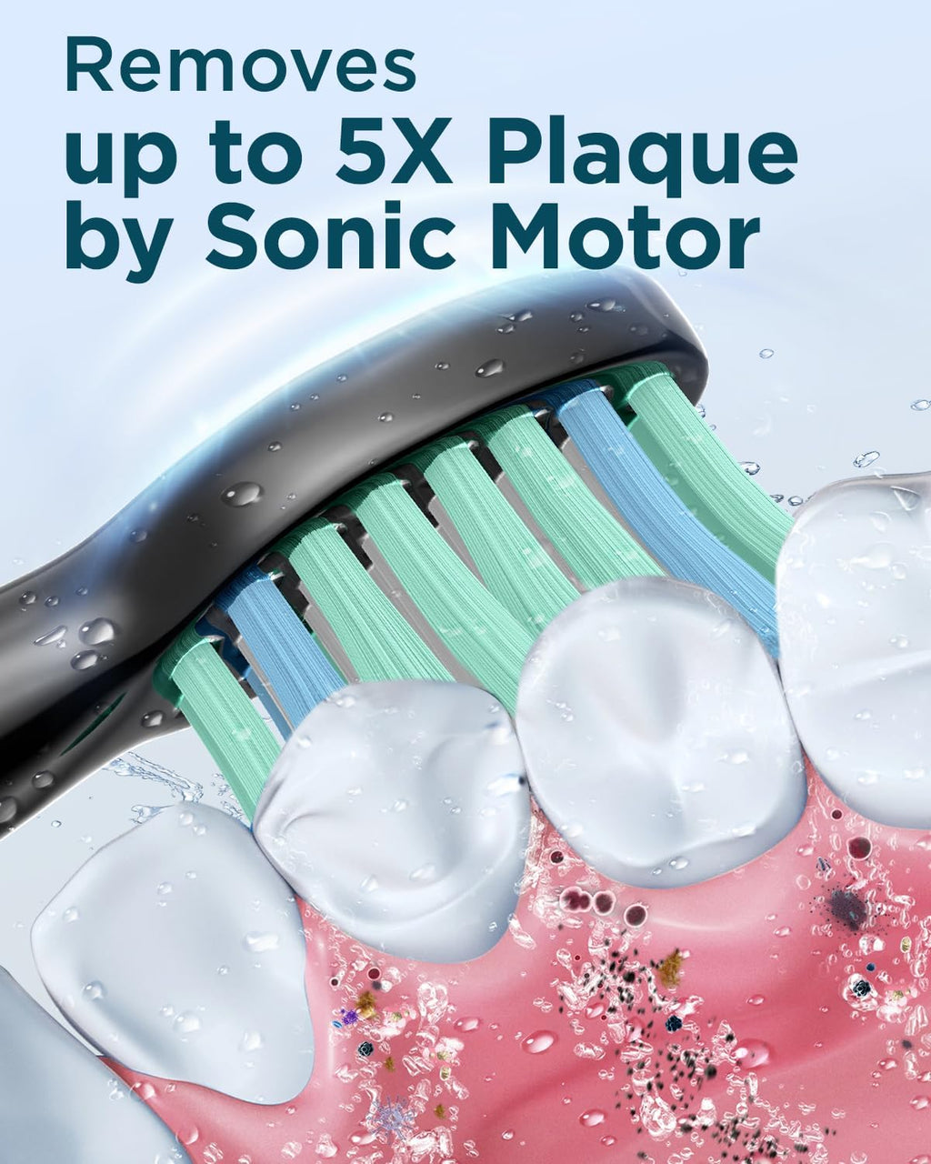 Phylian Sonic Electric Toothbrush for Adults, Rechargeable Electric Toothbrush with 8 Brush Heads for Kids Ages 12+ and Adults, Wireless Fast Charge, 5 Modes, 41,000 VPM Deep Clean, Black