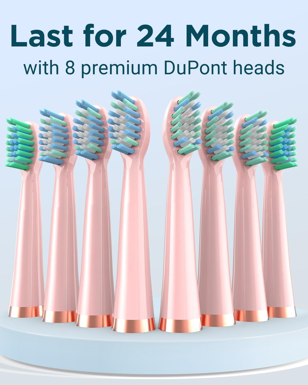 Phylian Sonic Electric Toothbrush for Adults, Rechargeable Electric Toothbrush with 8 Brush Heads for Kids Ages 12+ and Adults, Wireless Fast Charge, 5 Modes, 41,000 VPM Deep Clean, Pink