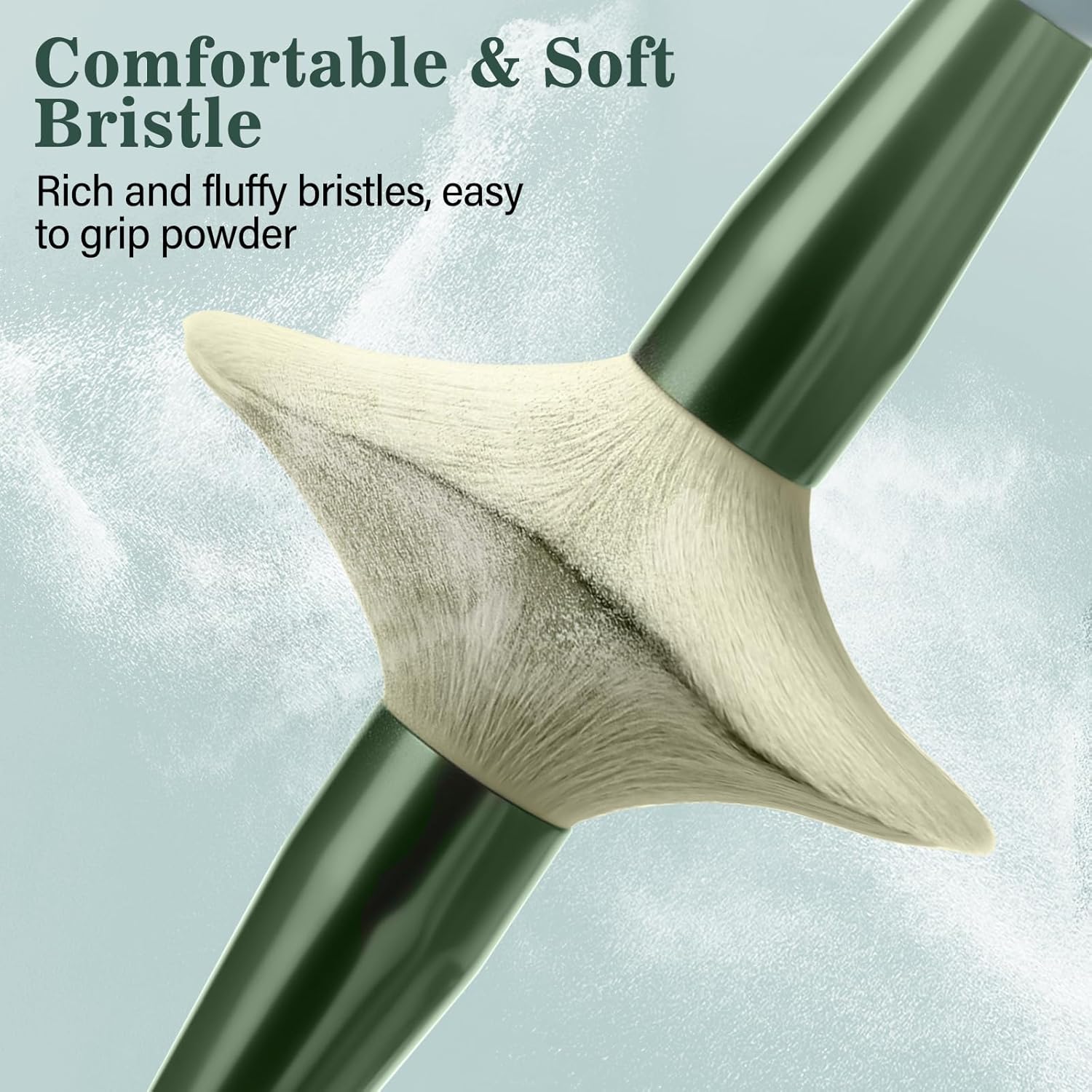 Phylian Makeup Brush Set, 20PCs Foundation Powder Concealers Eye shadows Blush Makeup Brushes, Foundation Brush Eyeshadow Brush Make up Brushes Set with Travel Case & 2 Powder Puff, Green