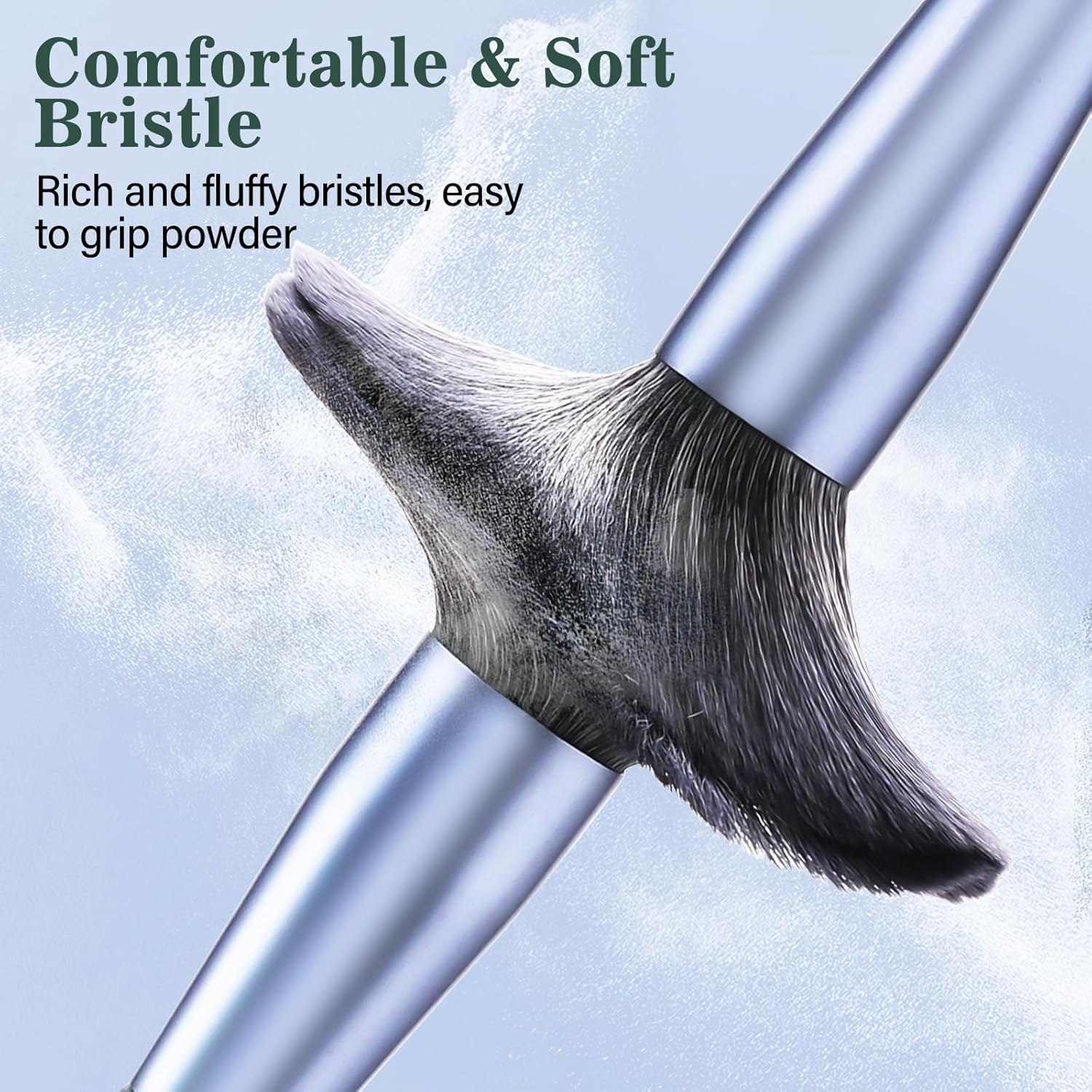 Phylian Makeup Brush Set, 20PCs Foundation Powder Concealers Eye shadows Blush Makeup Brushes, Foundation Brush Eyeshadow Brush Make up Brushes Set with Travel Case & 2 Powder Puff, Blue