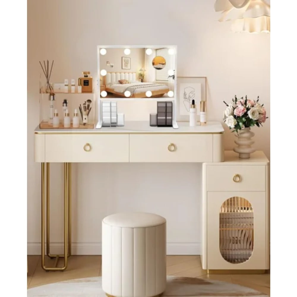 Phylian Rechargeable LED Makeup Mirror with 3 Color Modes USB Port Gift for Makeup and Skincare