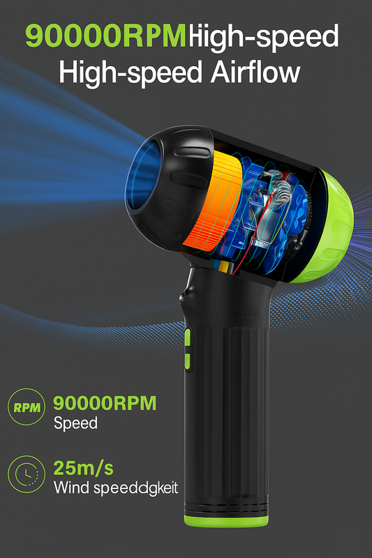 Phylian Compressed Air Duster,Electric Air Duster for Computers,90000 RPM 3 Speeds Powerful Cordless Compressed Air,7500mAh Rechargeable Battery Air Duster