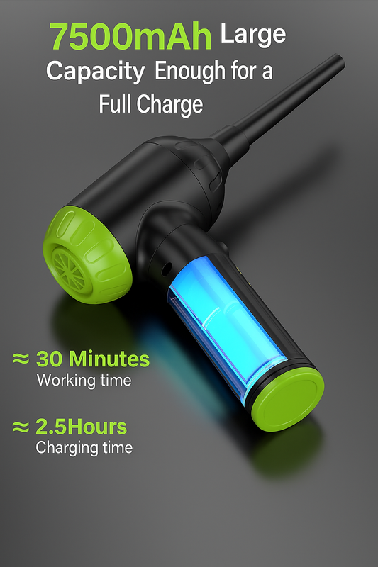 Phylian Compressed Air Duster,Electric Air Duster for Computers,90000 RPM 3 Speeds Powerful Cordless Compressed Air,7500mAh Rechargeable Battery Air Duster