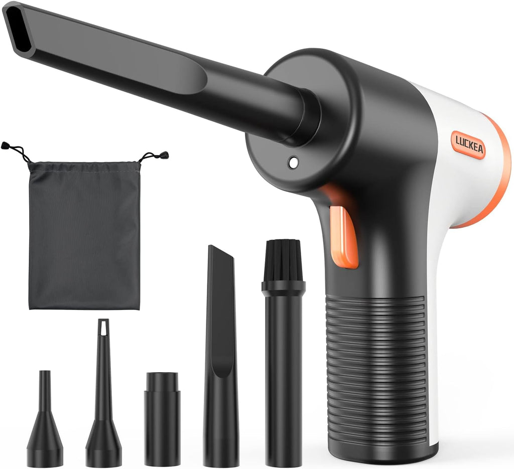 Phylian Compressed Air Duster, Rechargeable Electric Air Blower, USB-C, Brushless Motor, 3 Speeds, 5 Nozzles, Computer, Electronics Cleaning